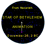 Star of Bethlehem, Dec. 25, 2 BC